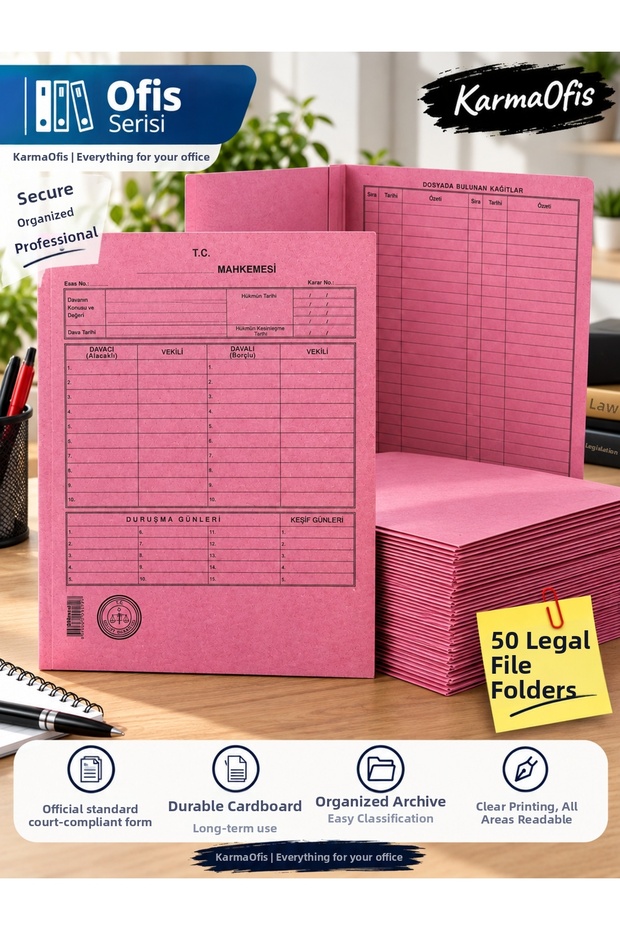 Case File Pink, Compatible with the Court System – 50 Options Available