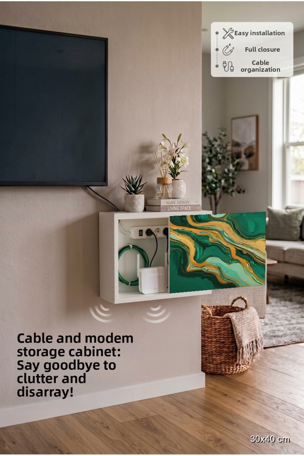 Stylish Durable Natural Wood Wall Mounted Decorative Fuse Box Socket Cover Concealer Cabinet