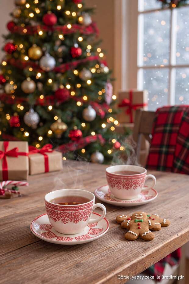 2-Piece Christmas Patterned Tea Cup Set 230 Cc Tphaw27Cfn00002