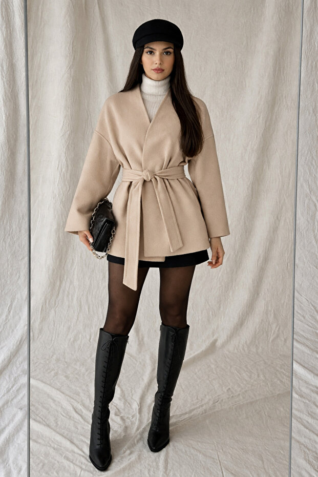 Tie-Detail Relaxed Fit Cashmere Cardigan/Jacket