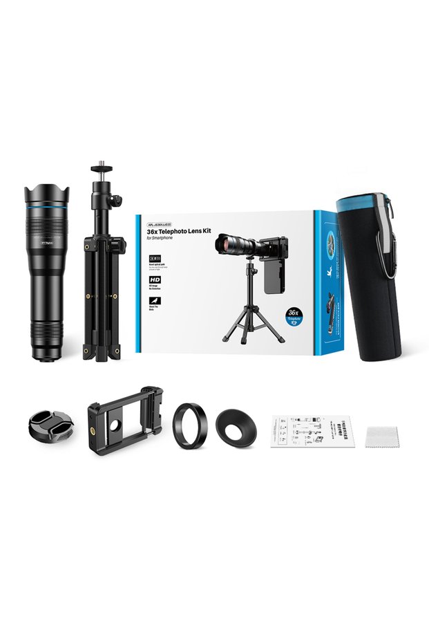 36X TELESCOPE APEXEL New Metal 36X Telephoto Zoom Lens with Tripod Universal Clip Telescope for iPho