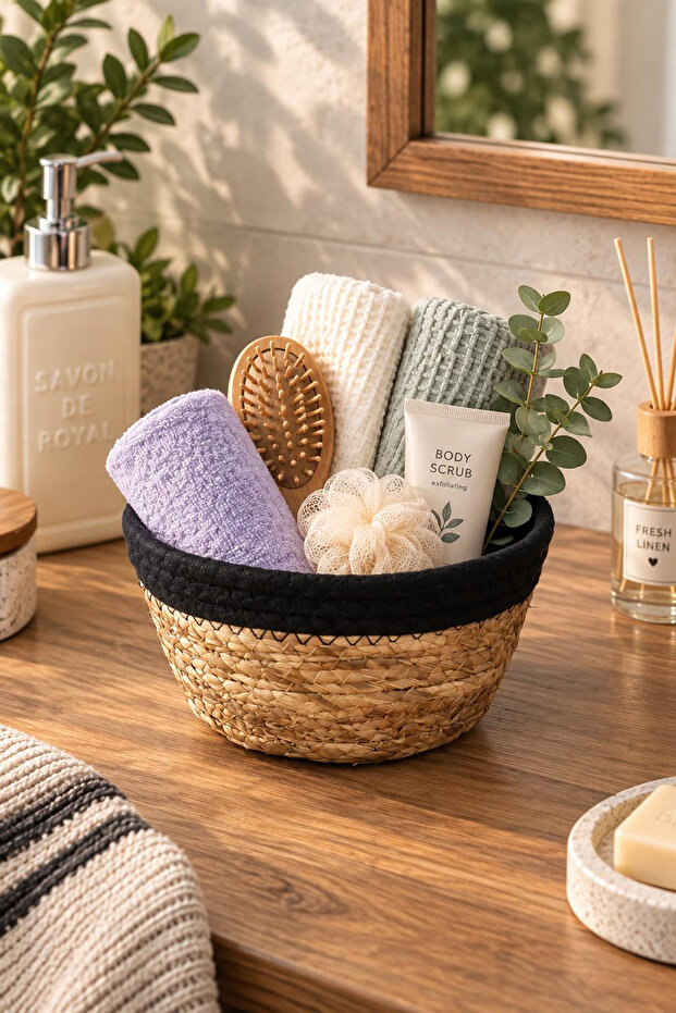 15292 Multi-Purpose Round Decorative Wicker Basket Organizer Bread Basket