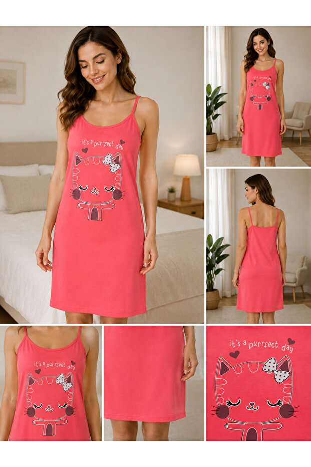 Rope Strap Dark Pink Summer Women's Dress