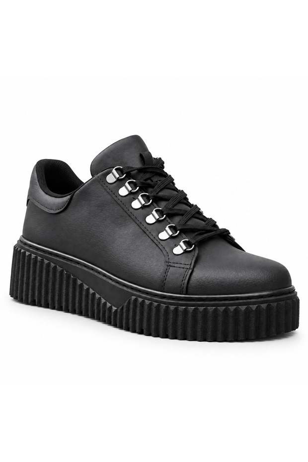 Ba0505 Men's Sneaker with Hook Detail and Black Sole - Lace-Up, Comfortable Fit, Casual Sports Shoes