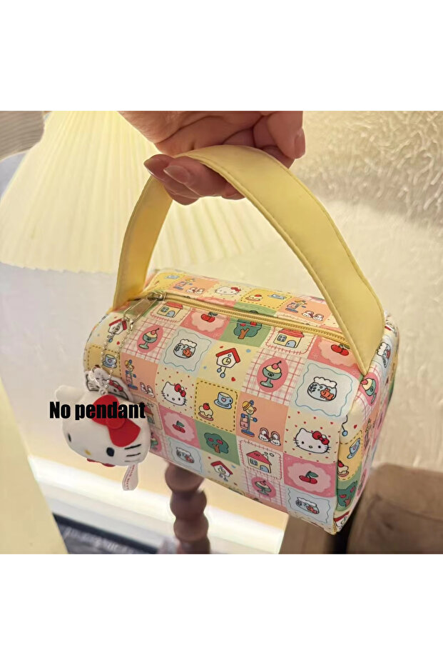 D Sanrio Hello Kitty Cartoon Makeup Bag Kt Cat Portable Travel Toiletry Bag Outing Tee-Dimensional H