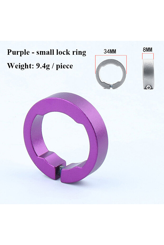 2pcs Purple 8mm 2pcs Bicycle Grips Lock Rings 8/12mm Aluminum Alloy End Ring Lock On MTB Mountain Ro