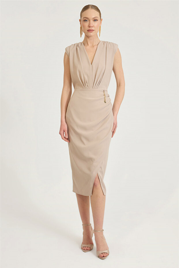 V-Neck Backless Dress