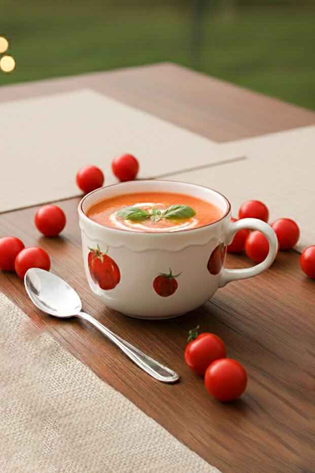X Bengi Kurtcebe Pomodoro Stoneware Soup Cup 11 cm