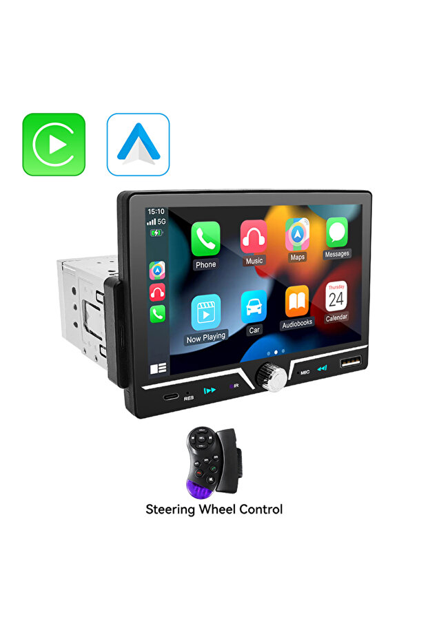 With Remote VENBES 1 DIN 7 Inch Touch Screen Car Radio Carplay Android Auto Mirror Link Multimedia P