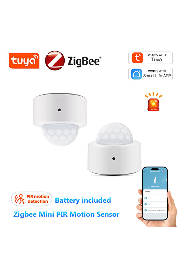 Tuya Zigbee Mini PIR Motion Detector Human Motion Sensor Infrared Detector Security Alarm Works With
