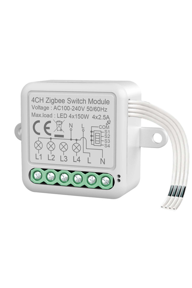 4 Gang-Zigbee WHITE HIMOJO WiFi Zigbee Smart Switch Module Electrical Breaker 1/2/3/4Gang Lighting S