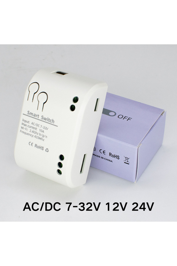 DC AC 7-32V Tuya 1CH Wireless WiFi/RF433 Switch DC 7-32V AC 85-250V 10A Relay Module for Garage Door
