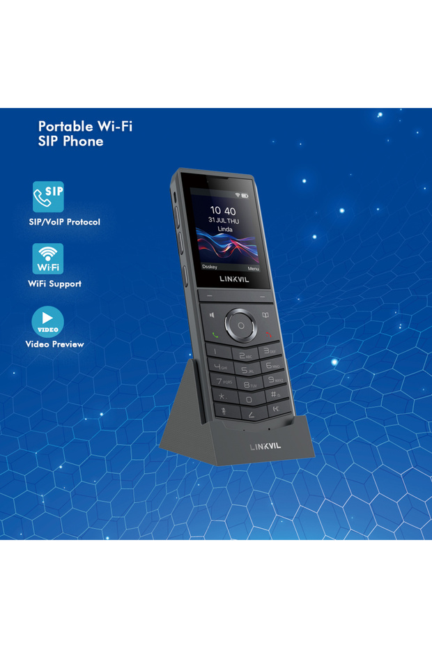 LINKVIL Wireless WiFi SIP VoIP Handheld Video Phone Portable US Plug for Office Home Hotels - Audio