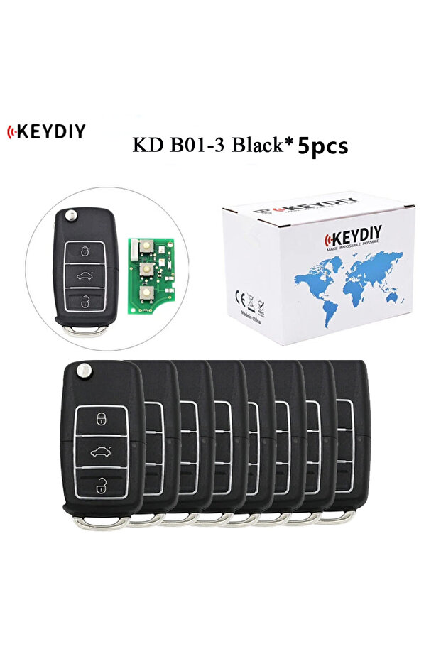 KD B01-3 Luxury 5pcs 5pcs Keydiy KD B01 B01-3 Luxury Universal Car Remote Key 3 Buttons Smart Key Re