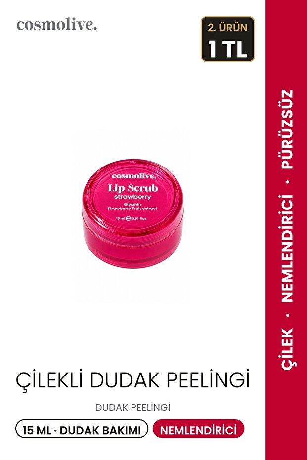 Lip Peeling Strawberry Moisturizing Lip Care Jar 15ml