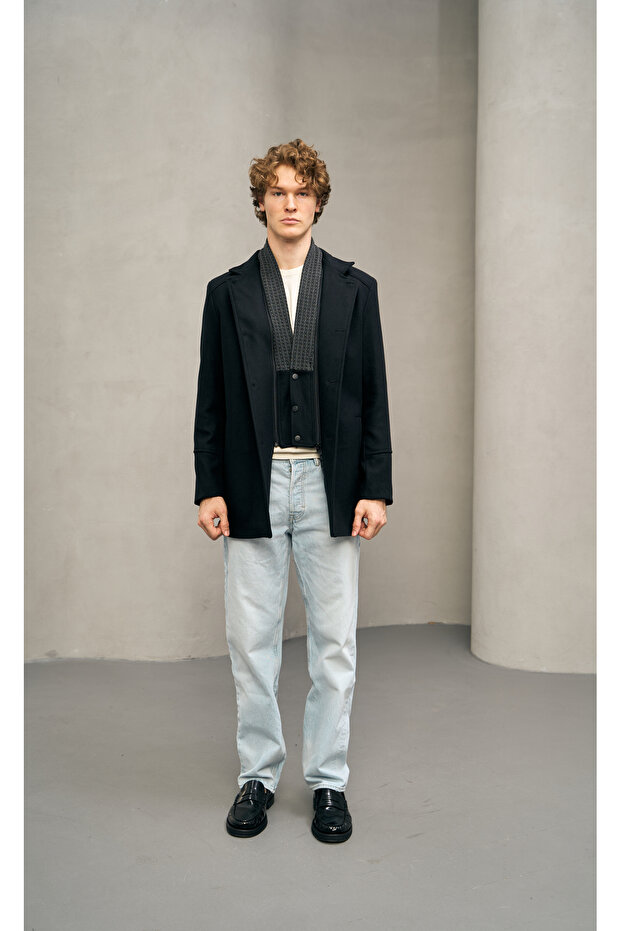 High Collar Ezel Shawl Collar Cashmere Coat