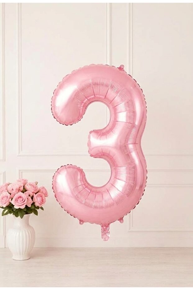 76 cm Pink 3 Number Foil Balloons 1 Piece Large Size Birthday Party Decoration