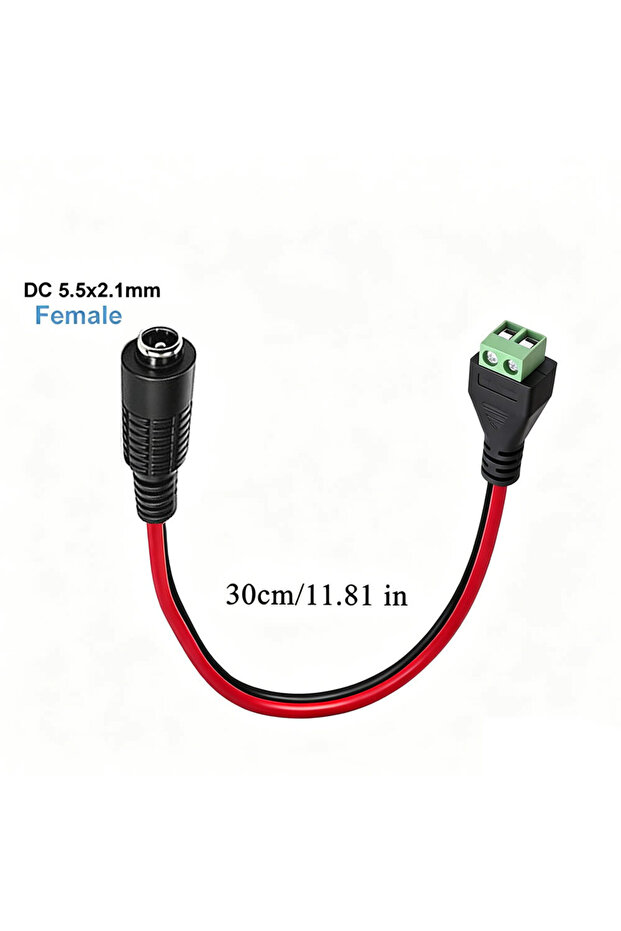 5521 Female-1pcs DC 5.5mmx2.1mm Screw Terminal Block Adapter Power Extension Cable DC to 2Pin Solder