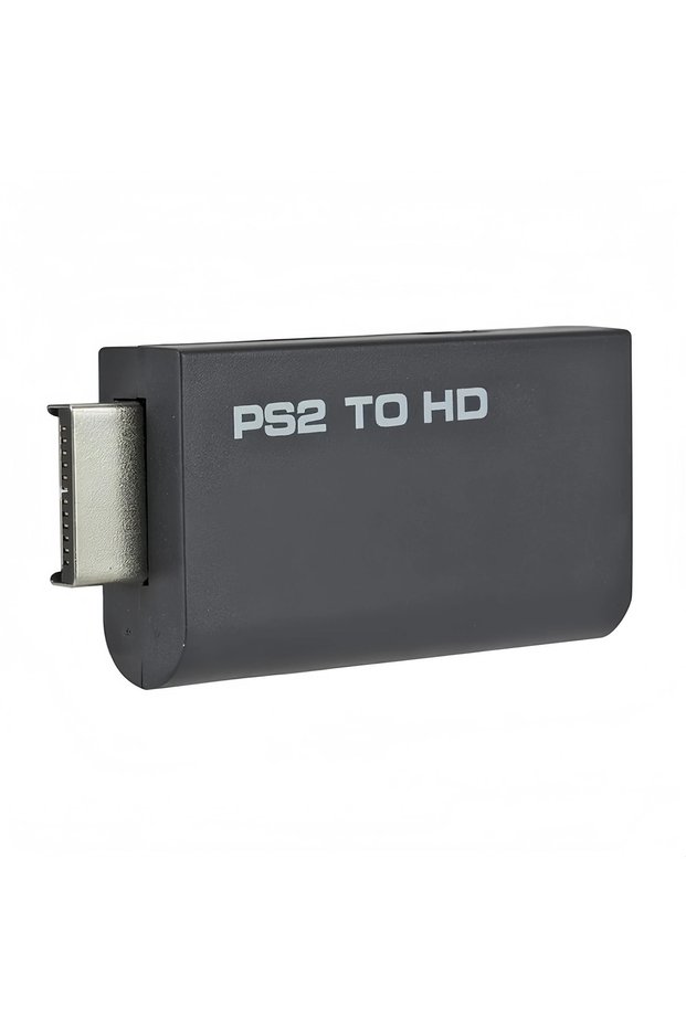 Black PS2 to HDMI Converter - 1080P Full HD Adapter with 3.5mm Audio Output, Supports 480i/480p/576i