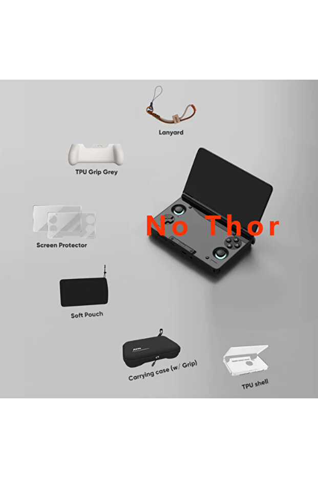 Grey Suit AYN THOR Dual Screen Flip Up Handheld Device Gaming Accessory Protective Case Storage Bag