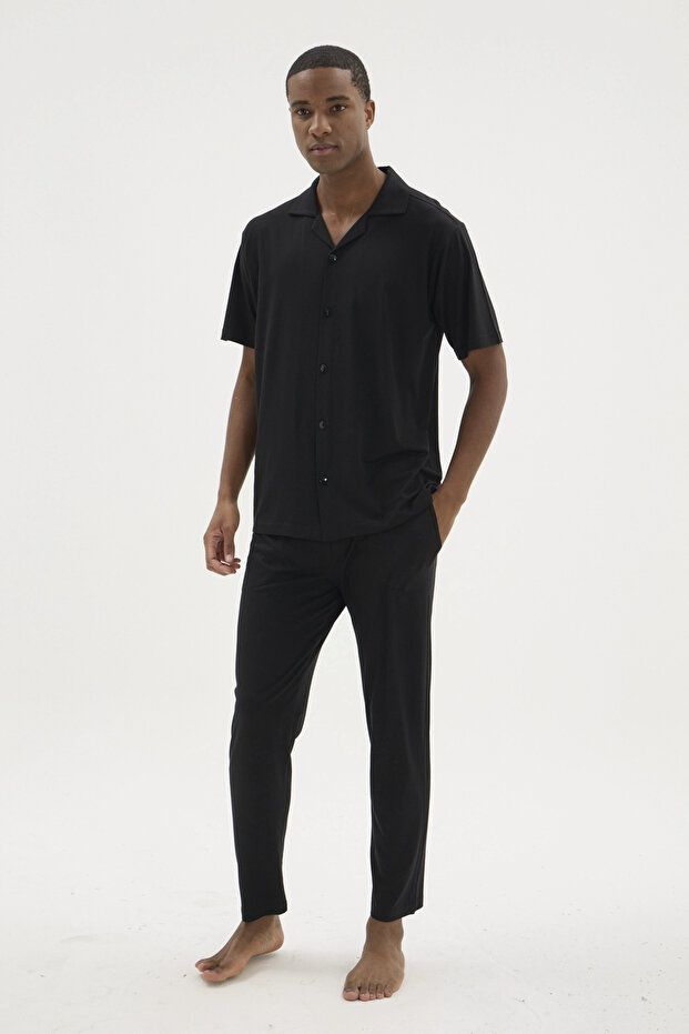 Kocabey Kkt-26150 Apaj Collar Buttoned Pajama Set