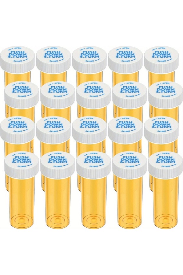 20 pack 6 dram 12/20 Pack Plastic Medicine Pill Bottles with Child Resistant Caps Medicine Container