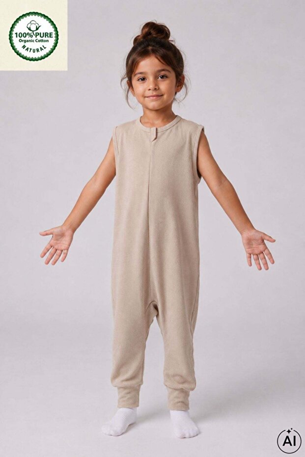 Interlock Wide Strap Baby and Child Sleeping Bag 1.0 Tog 100% Cotton Natural