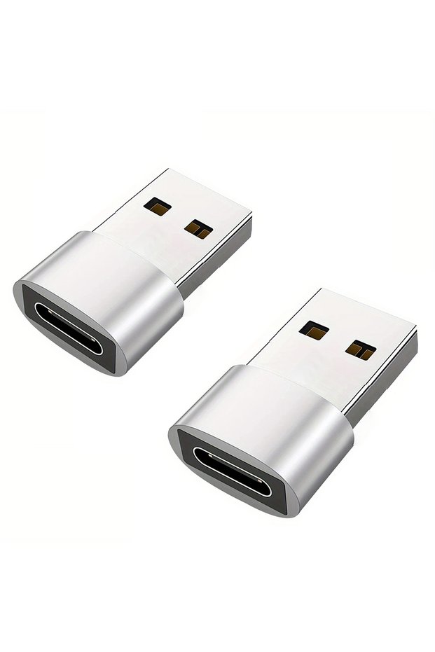 2 Silver 1/2pcs USB C Adapter Type C To USB Adapter for Mobil Phone Male To Female USB C Converter U
