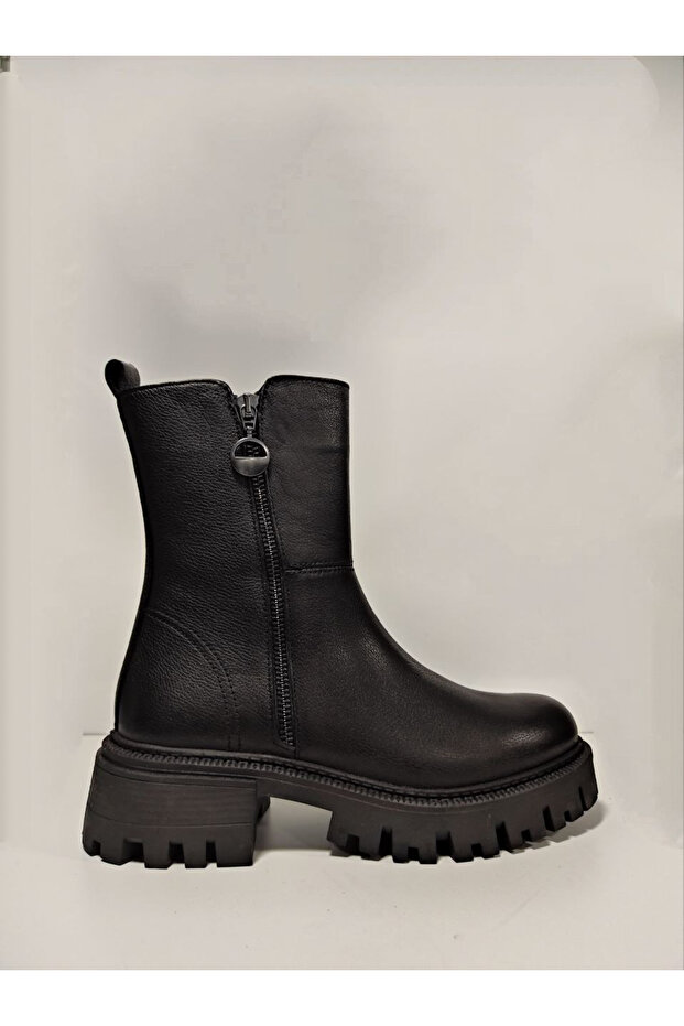 Yldz-23782-1 Genuine Leather Women's Boots Black