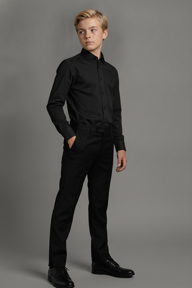 Slim Fit Boy's Fabric Trousers
