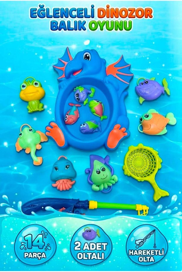 Sea Animal Set with Bag and Fishing Rod Sfy-C160, Educational and Fun Fishing Toy for Children