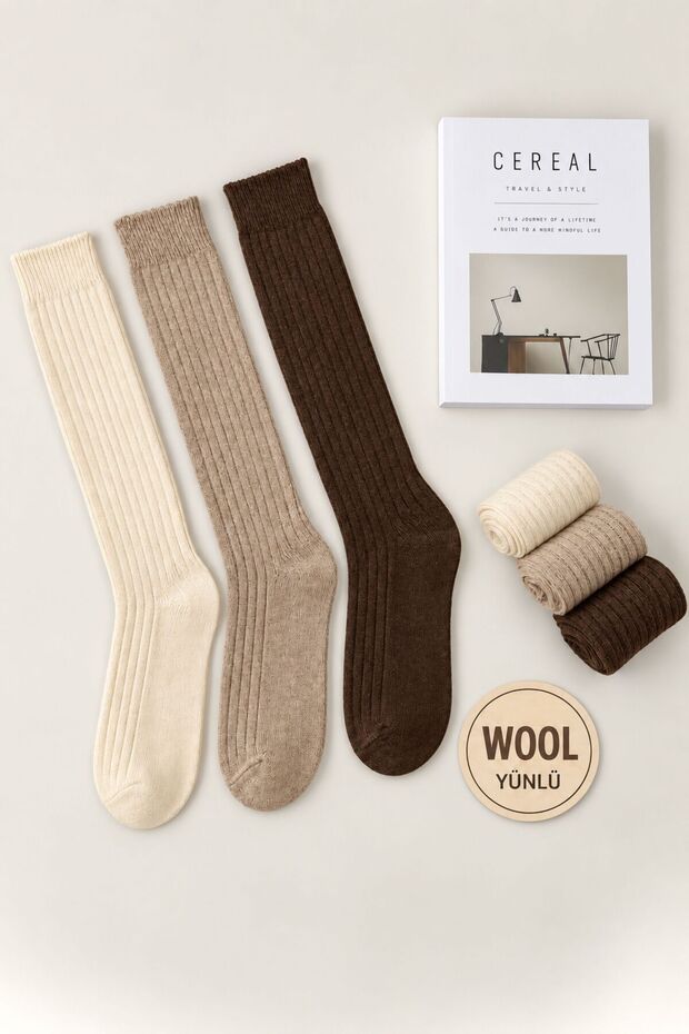 3' Pair of Long Thick Wool Socks