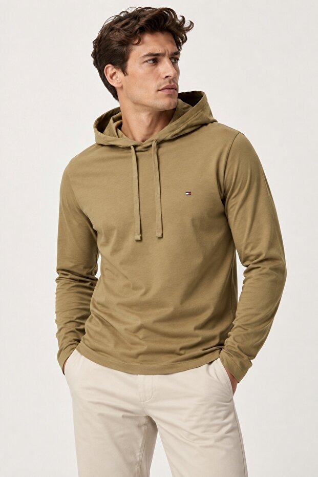 Organic Cotton Long-Sleeved Regular Fit Hoodie Seasonal Sweat