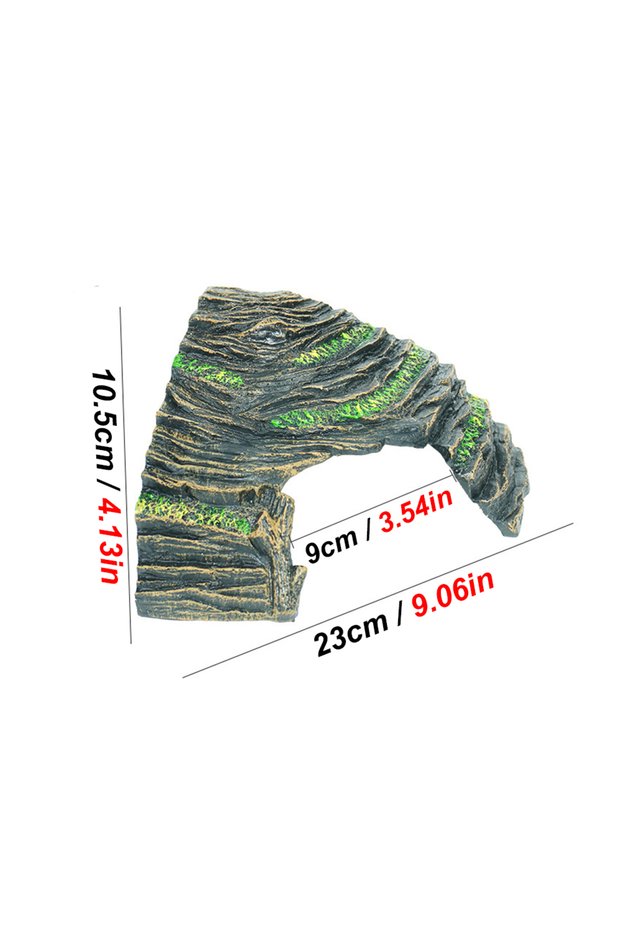 As shown Resin Rock Cave Decoration Hideout Cave Sunbathing Platform for Pet Cages Fish Tanks Mini A