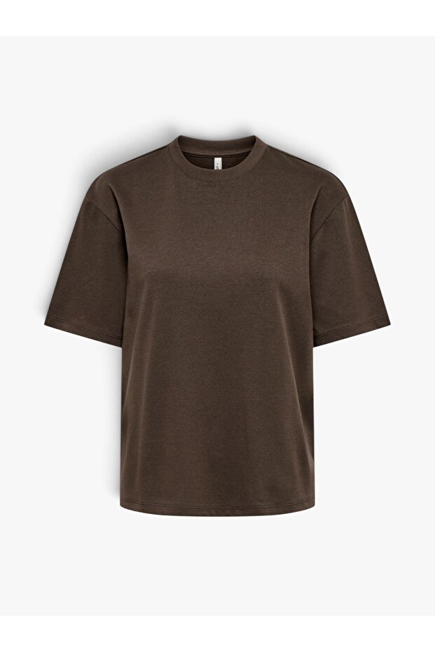 Onlsuperior Ss Oneck Loosetop Jrs Noos Women's Brown T-Shirt - 15377604