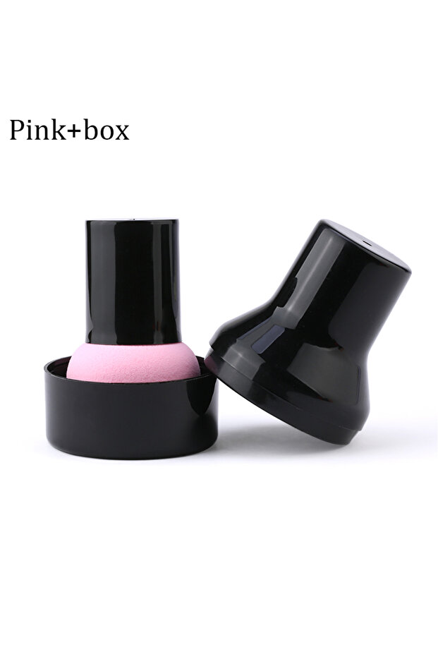 Pink and box Cosmetic Sponge Handheld Mushroom Head Cosmetic Puff Foundation Cream Concealer Makeup