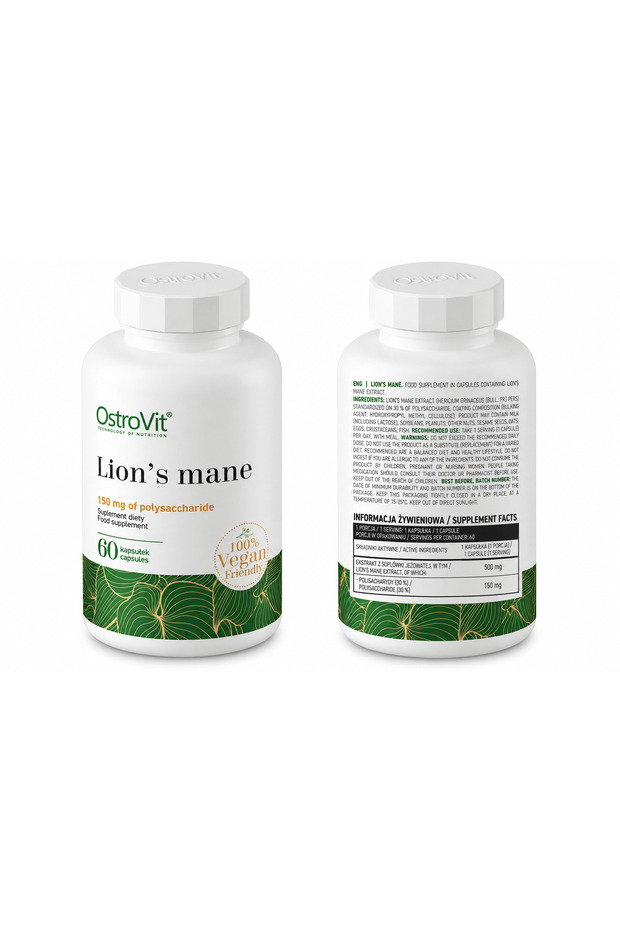 Lion's Mane Extract Vege 500 Mg 60 Caps
