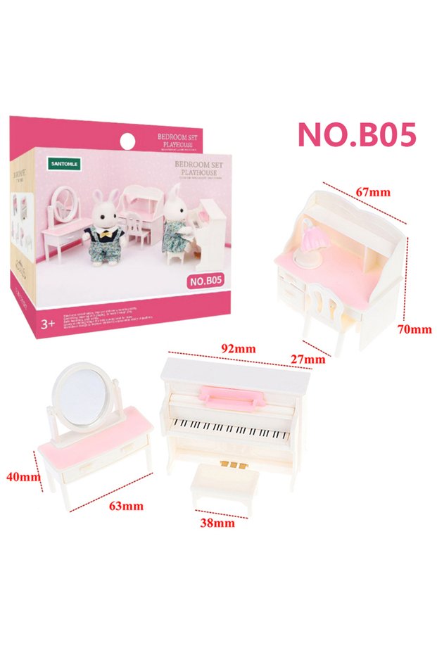 B05 1:12Dollhouse Miniature Furniture Toys Set DIY Forest Family Kids Girls Pretend Play Furniture T
