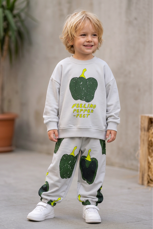 100% Cotton 3 Thread Fabric Boys' Underwear Tracksuit Set