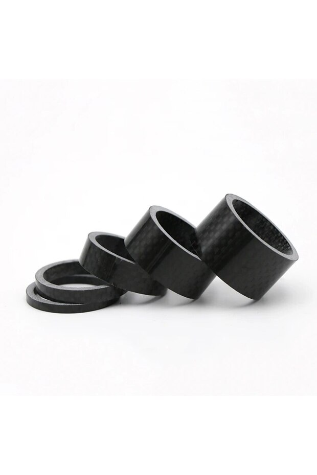 black RIDERACE Bicycle Headset Spacer 28.6MM 1-1/8" MTB Bike Front Fork Stem Carbon Fiber Washer Ult