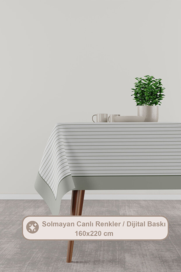 Lara Tablecloth Digital Printed (160X220 cm) Green