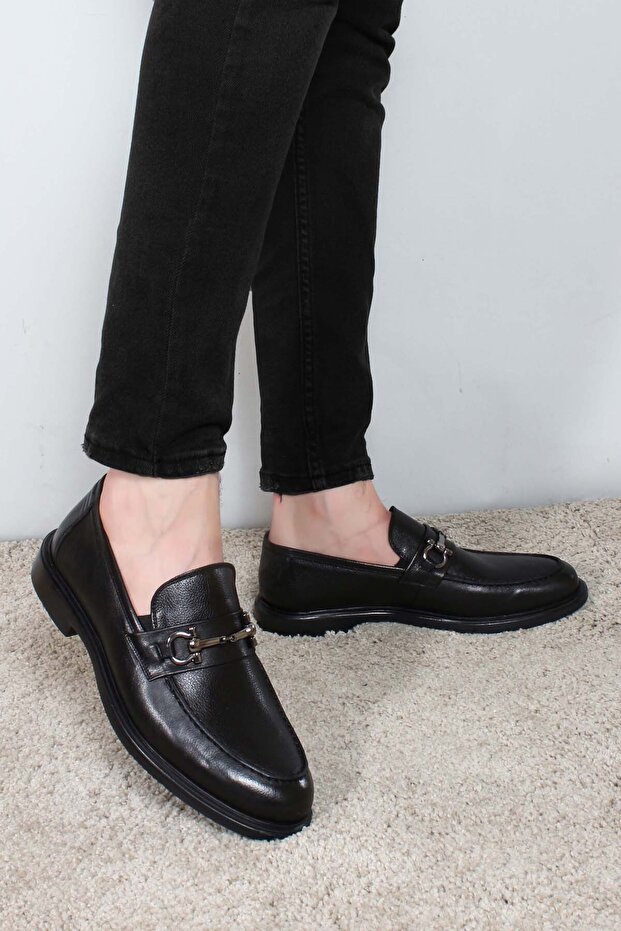 Genuine Leather Black Men's Classic Shoes 630MA309