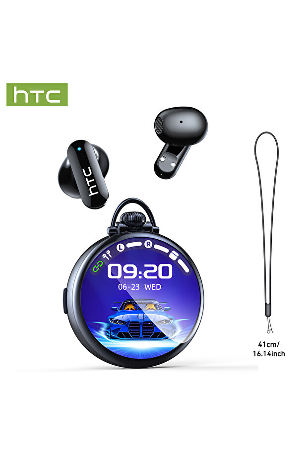 Black AI HTC NE71 True Wireless Earbuds Bluetooth 6.0 ANC Noise Cancelling IPX4 Waterproof 22H Playt