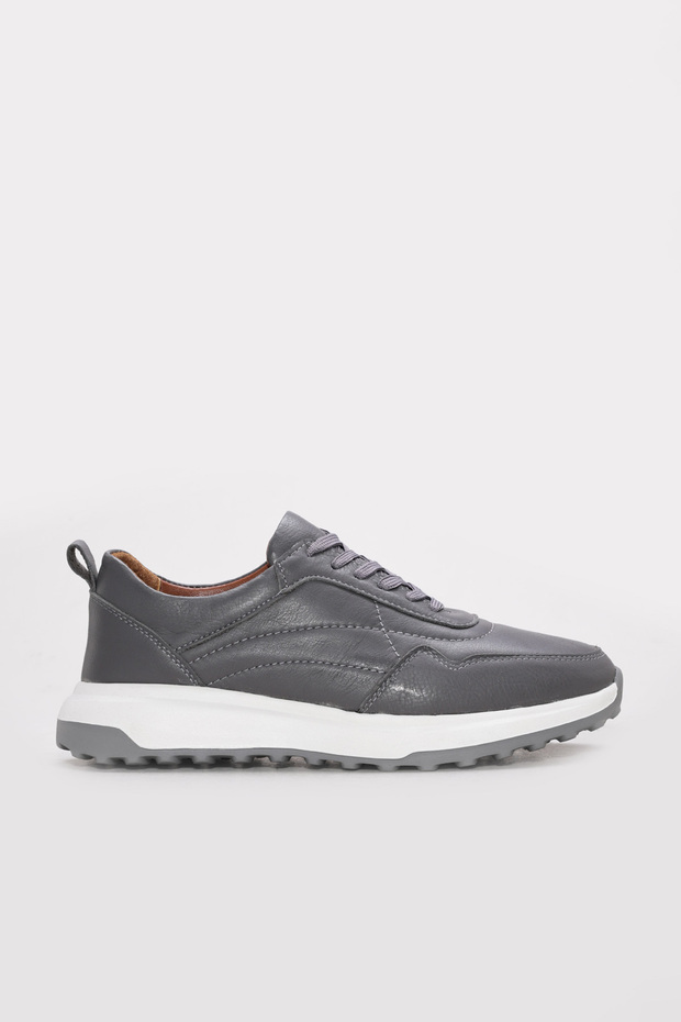 Genuine Leather Gray Men's Casual Shoes 343Ma2014