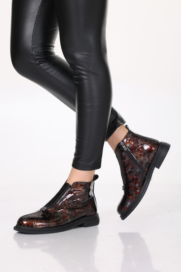 Genuine Leather Brown Crocodile Women's Classic Boots 238Sza116