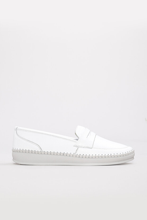 Genuine Leather White Women's Casual Shoes 164Za2019