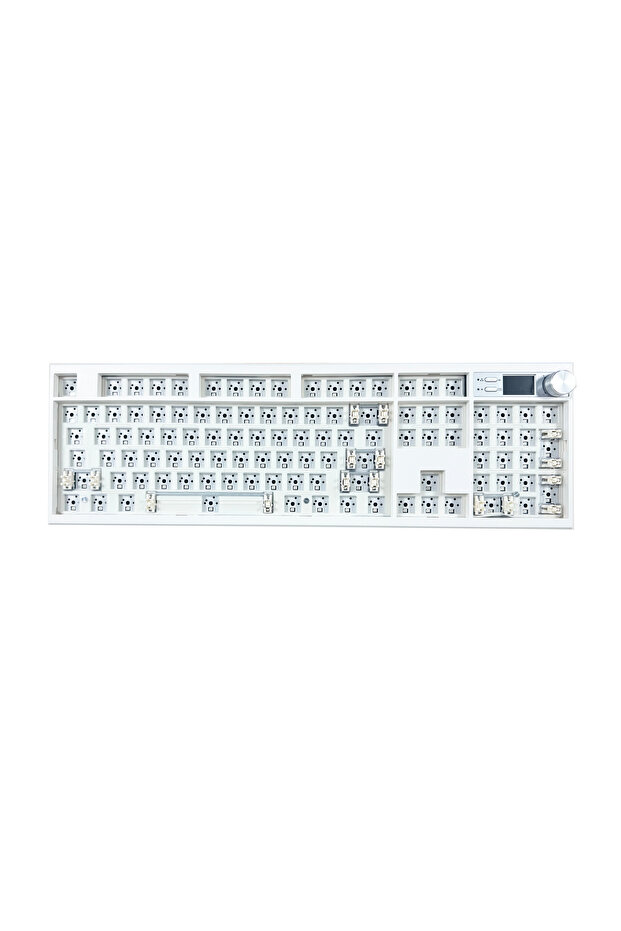 WHITE GMK104 Mechanical Keyboard Kit Three Mode Gaming Keyboard Hot Swap Backlit Gasket Structure T