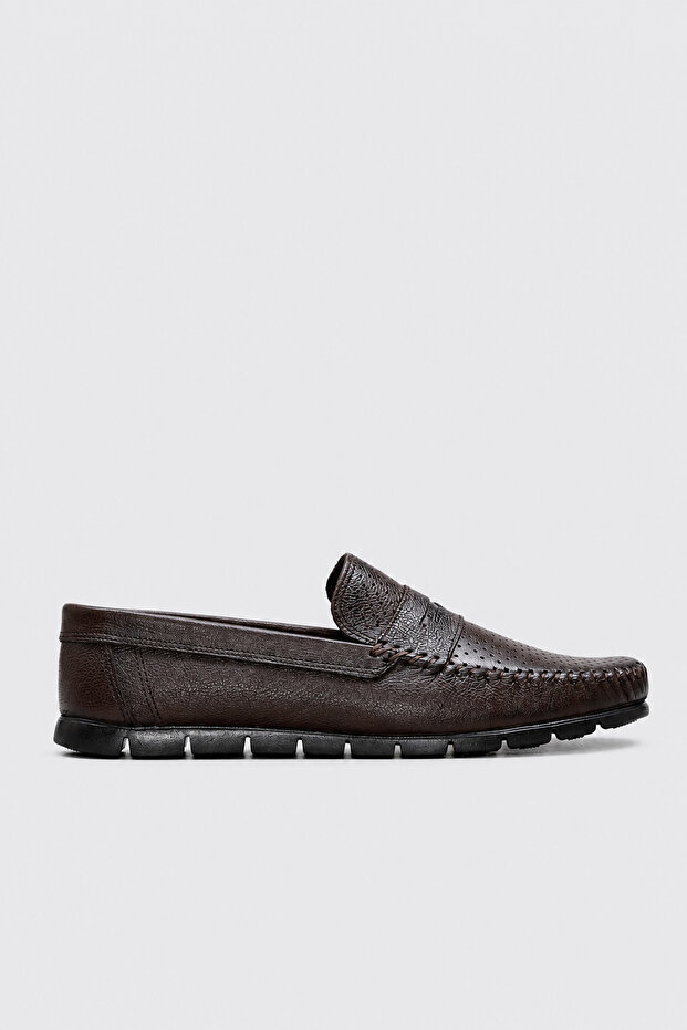 Genuine Leather Brown Men's Casual Shoes 628Ma20Lzr