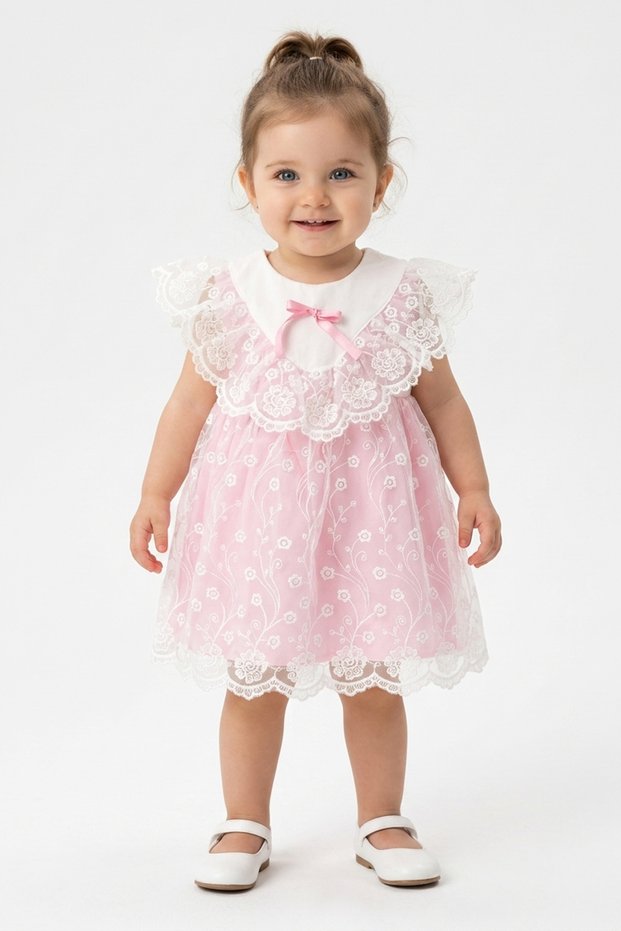 Summer Dress Short Sleeve Tulle Tutu Lined Girls' Dress Baby Clothing Baby Girl Dress Elbfyn