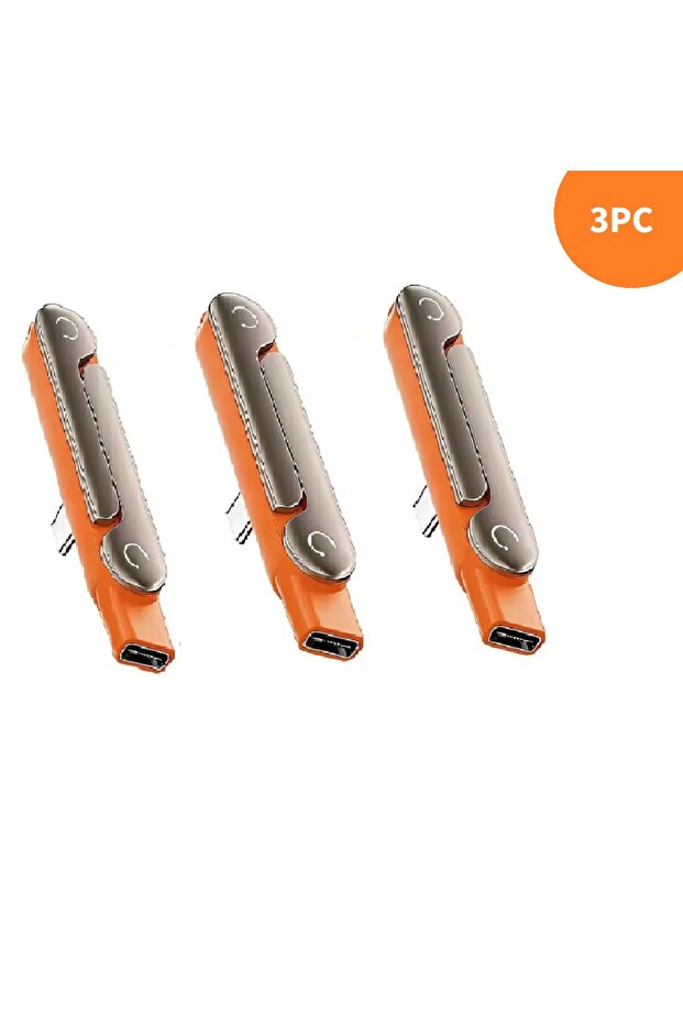 Orange 3PC 240W USB C Built-in Stand Adapter Multi-function Foldable Converter For IOS 15 16 17 Macb